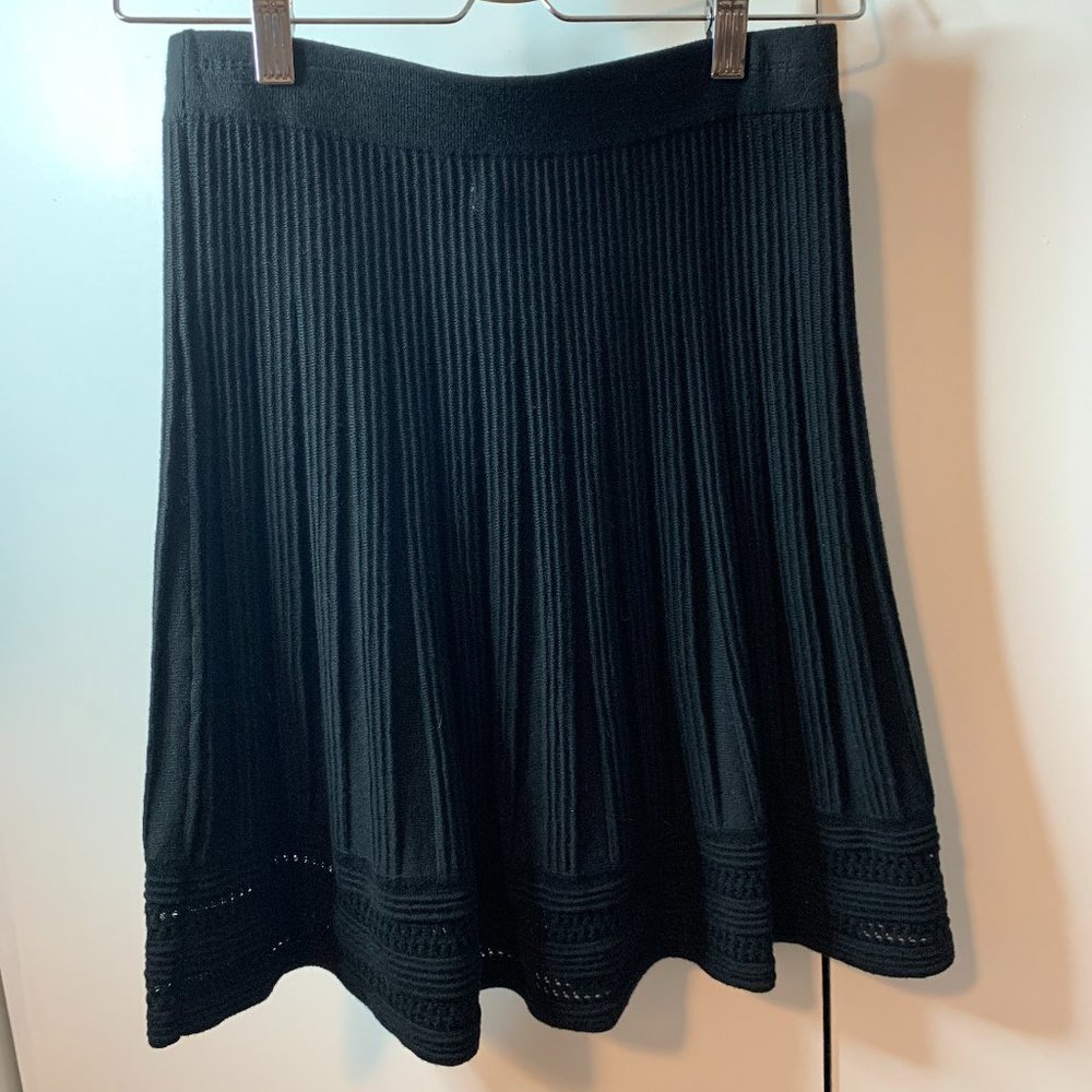 Max Studio Black Weave Pull-On Sweater Skirt Size XS-